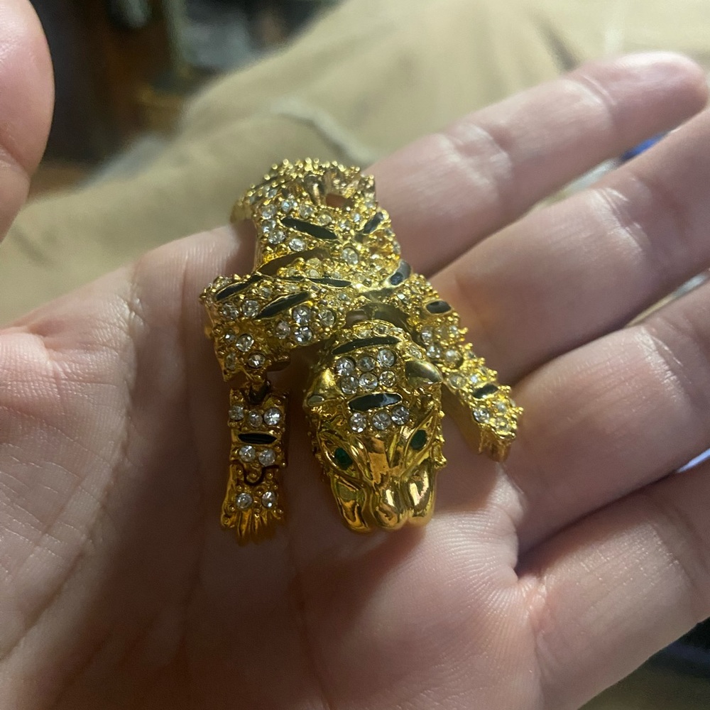 Vintage large leopard brooch